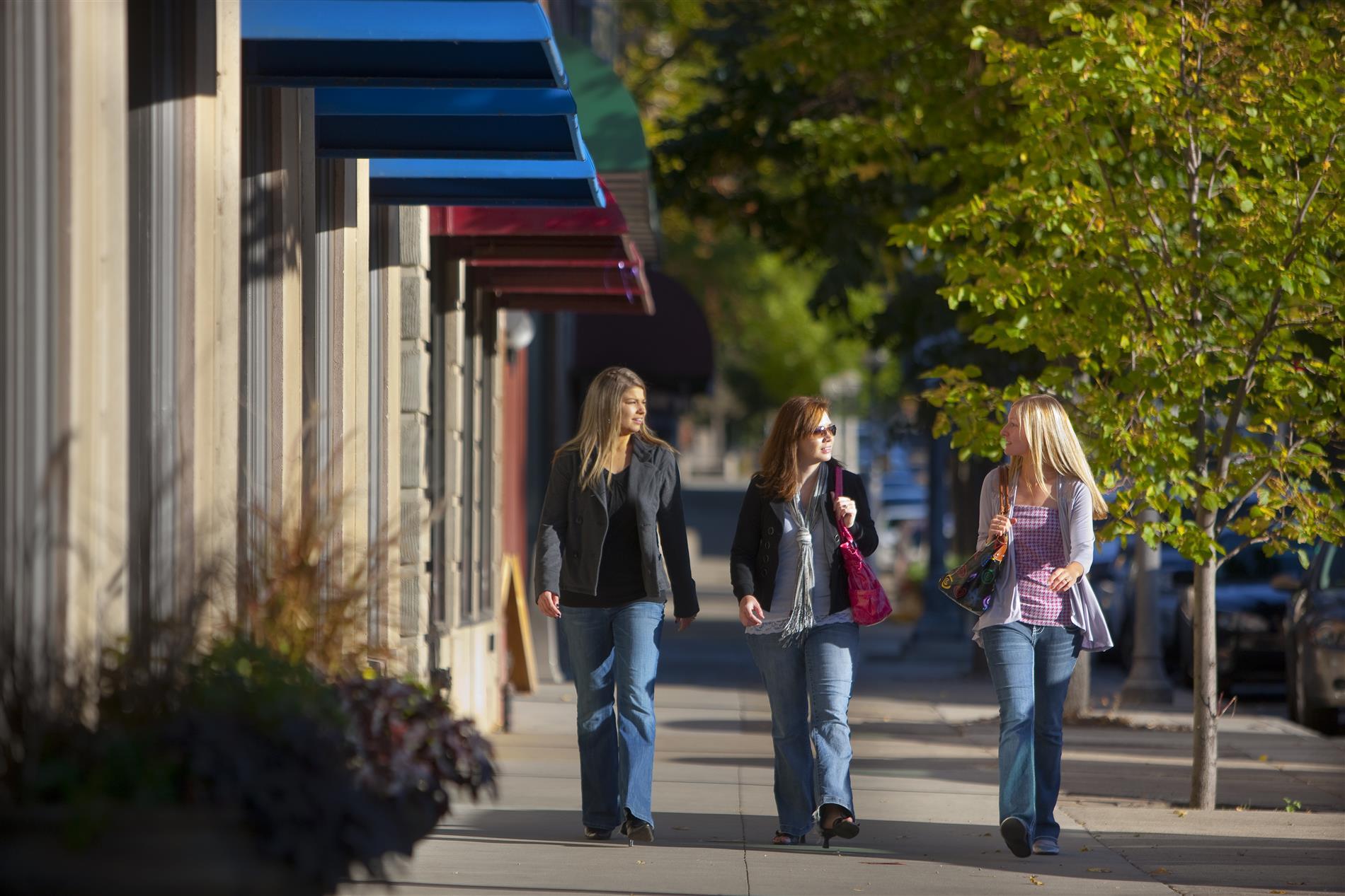 Ladies walking downtown